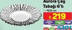 PAŞABAHÇE AURORA ÇAY TABAĞI 6'LI